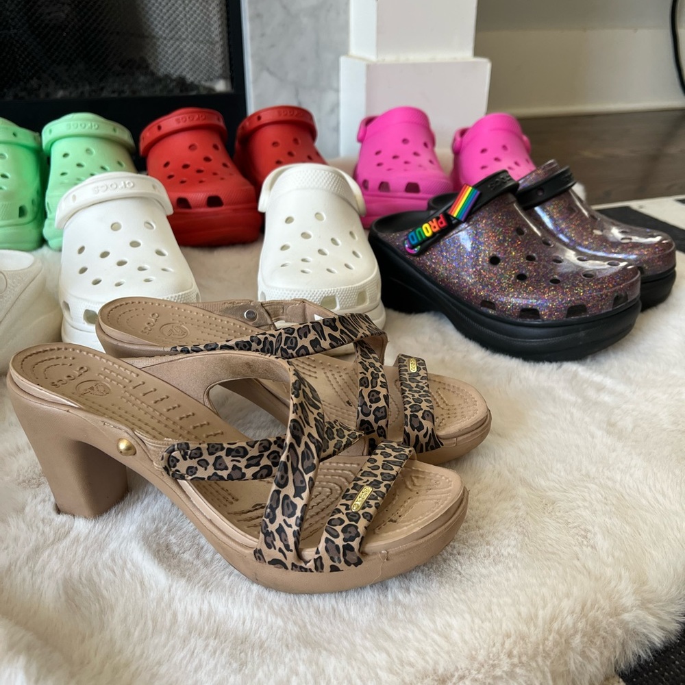 Cyprus IV Leopard Heels Sandals Crocs
